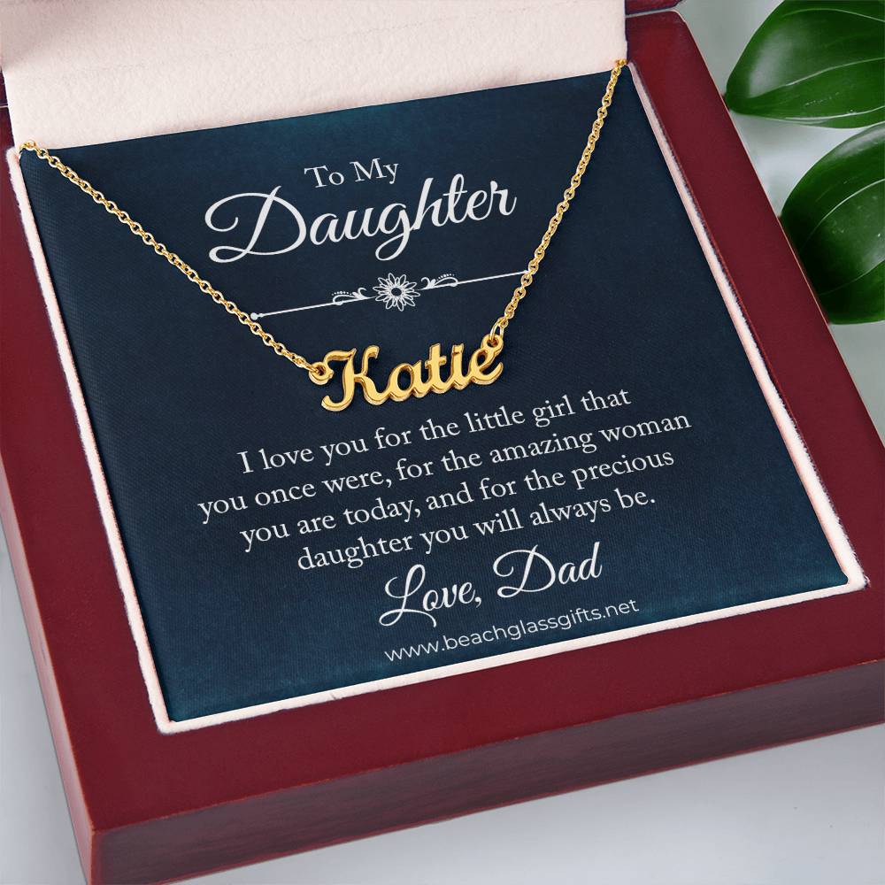 To Daughter from Dad Personalized Name Necklace