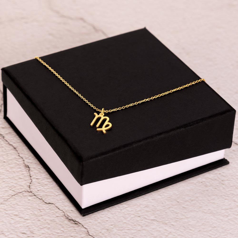 Personalized Mother's Day Gift for Mom | Virgo Zodiac Sign Pendant Necklace | Message Card Signed with Your Name | Gift from Son or Daughter