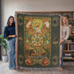 The Wheel of Fortune Woven Tarot Blanket/Throw | 100% Cotton Tapestry with Fringe