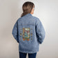 The High Priestess Tarot Card Denim Jacket | Oversized Boyfriend-Style Women's Jacket with LOTS of Pockets