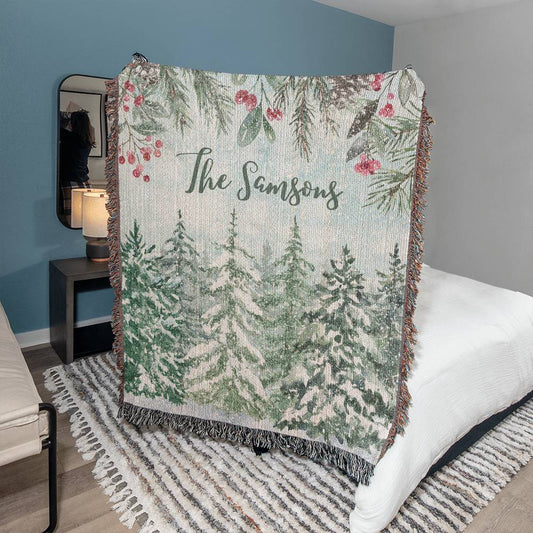 Personalized Winter Holiday Blanket