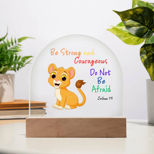 Children's Acrylic Night Light | Inspirational Bible Verse Joshua 1:9