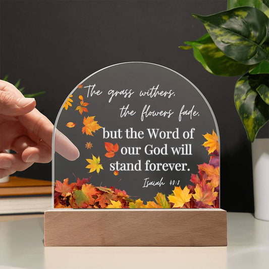 Fall Accent Light/Night Light | Inspirational Bible Verse Isaiah 40:8