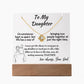 To Daughter from Biological Father Message with Necklace on LED Display Stand