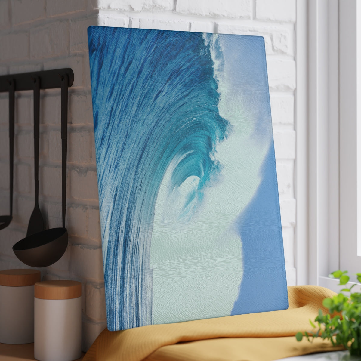 Glass Cutting Board, Curling Wave - Two Sizes Available!