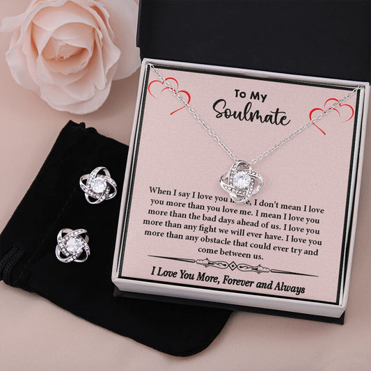 Soulmate Love Knot Necklace and Earrings Set