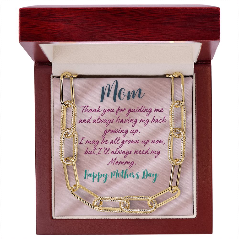 Mother's Day Gift Message From Daughter or Son | Luxury White or Yellow Gold Necklace with 700 CZ Crystals