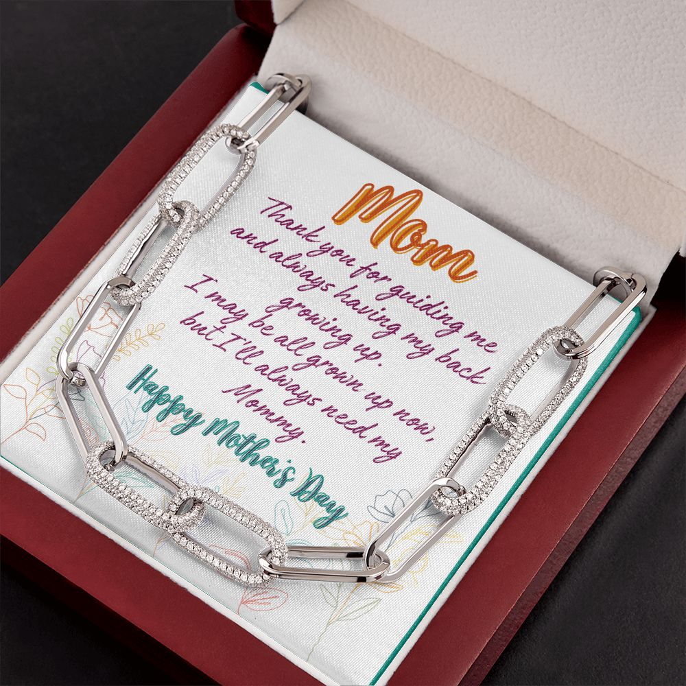 Mother's Day Gift Message From Daughter or Son | Luxury White or Yellow Gold Necklace with 700 CZ Crystals