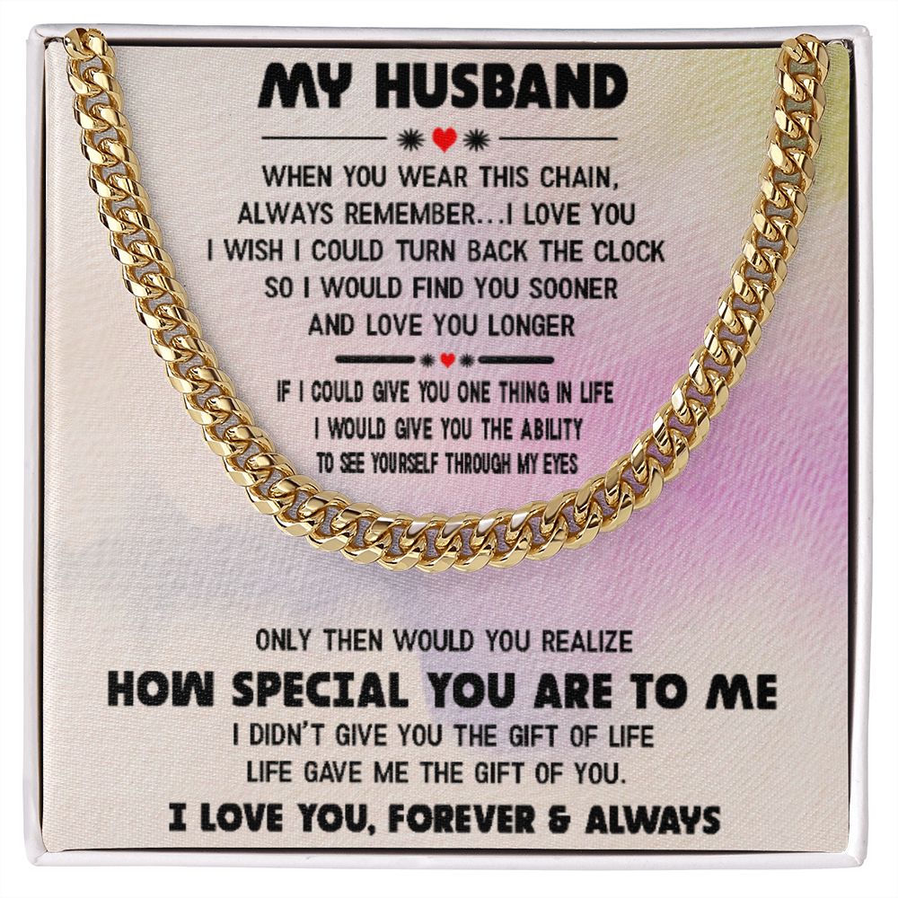 My Husband Cuban Link Chain In Silver or Gold