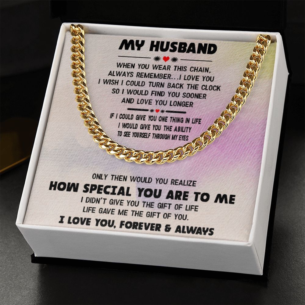 My Husband Cuban Link Chain In Silver or Gold