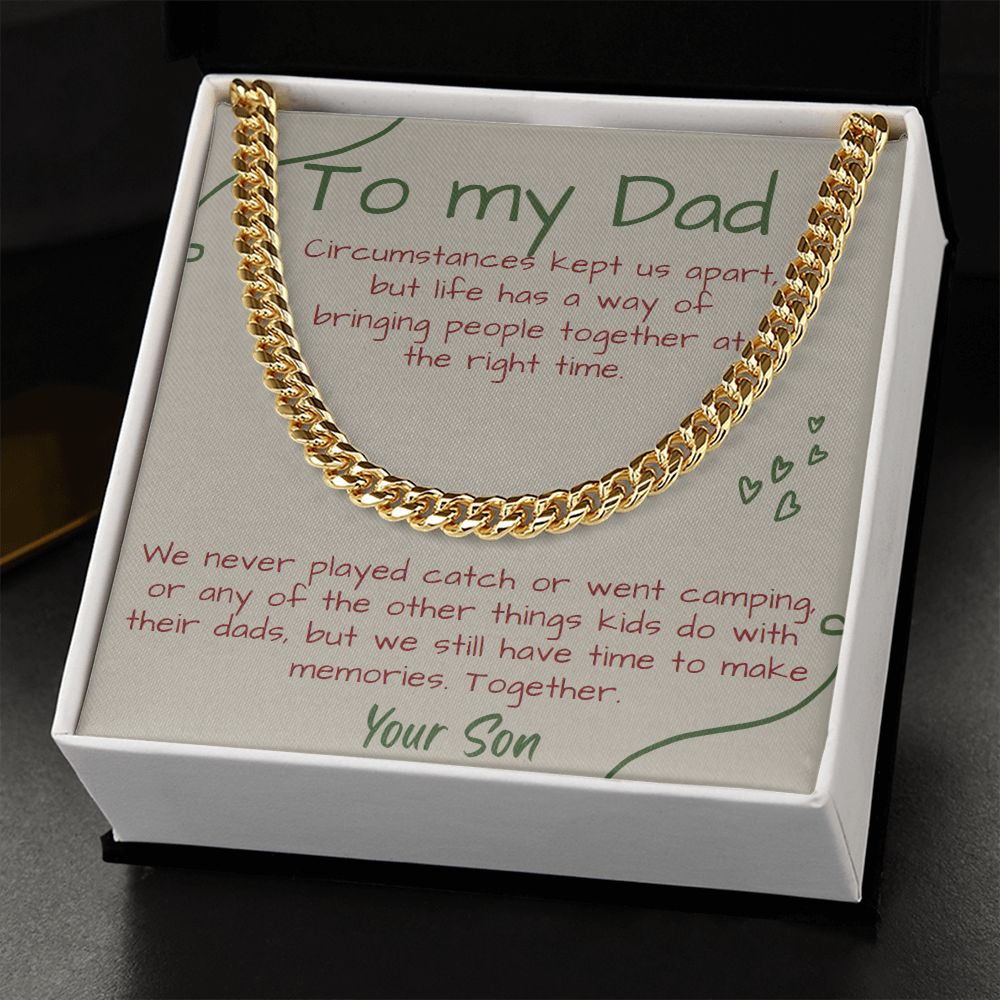 Sentimental Son Gifts from Mom, Son Cuban Chain Necklace, Mother to Son Gifts, Gifts for Son Birthday, Unique Gifts for Son from Mother, 14K Yellow