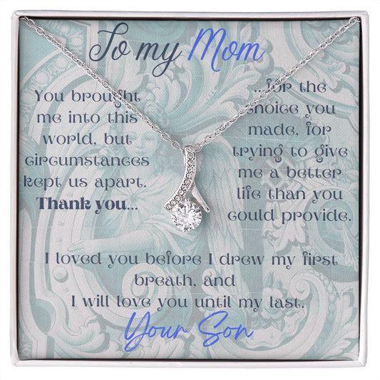 To Biological Mother from Son | Message from Adopted Child to Mom | Emotional, Heartfelt Gift for Reunions, Birthday, Mother's Day
