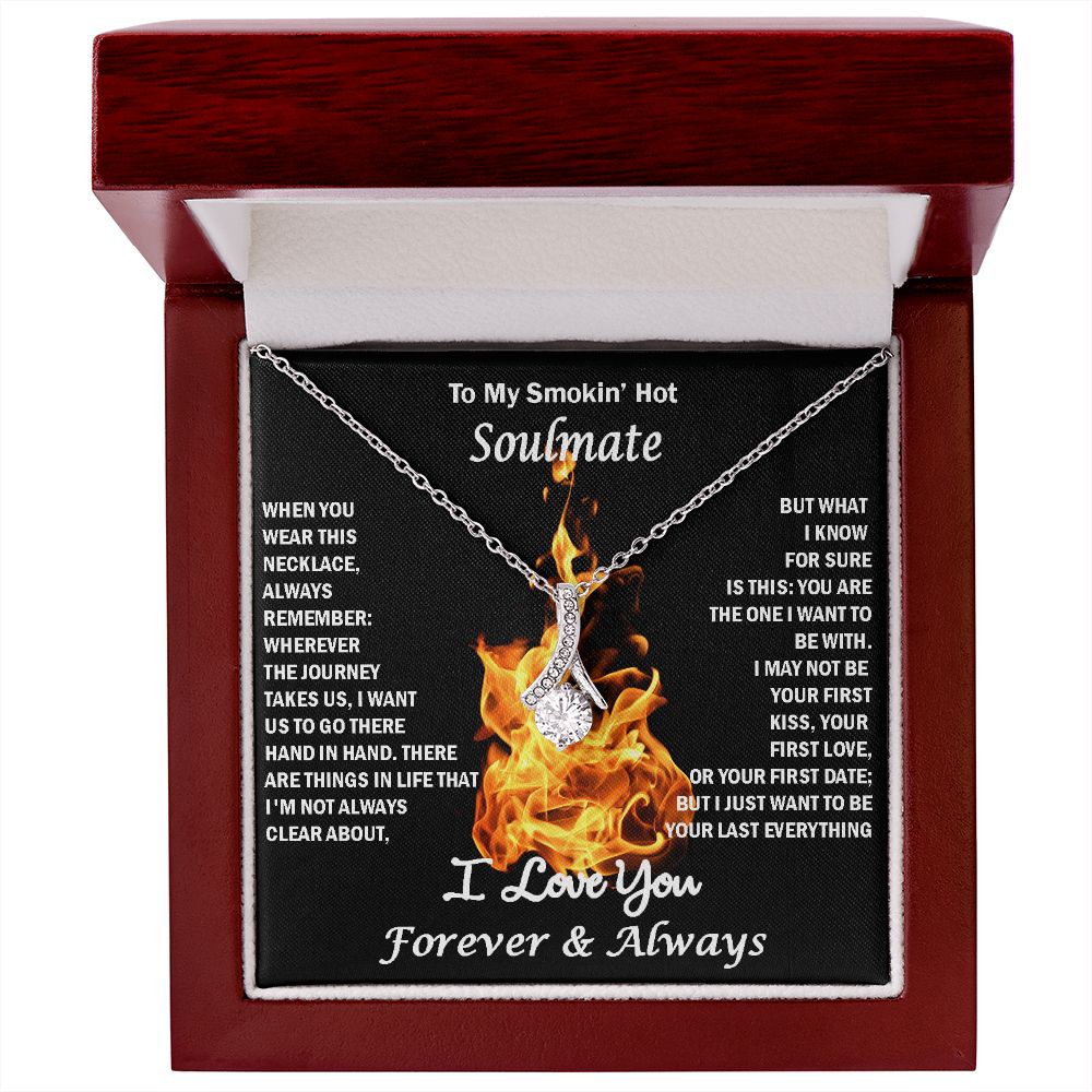Soulmate Alluring Beauty Pendant Necklace with Cubic Zirconia and Choice of White or Yellow Gold