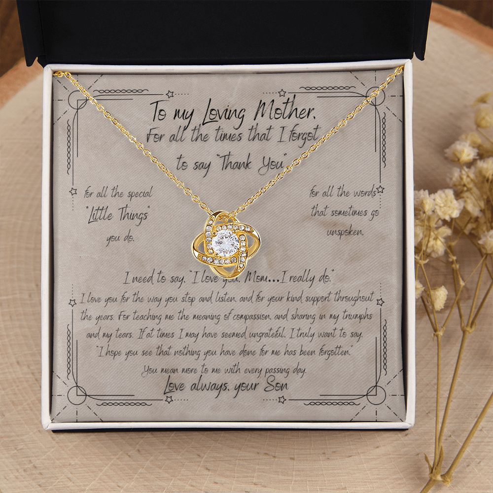 To Mother From Son Pendant Necklace | Beautiful Gift for Mom | Birthday, Mother's Day, Other Special Occasion