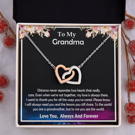 To My Grandma...Interlocking Hearts Necklace