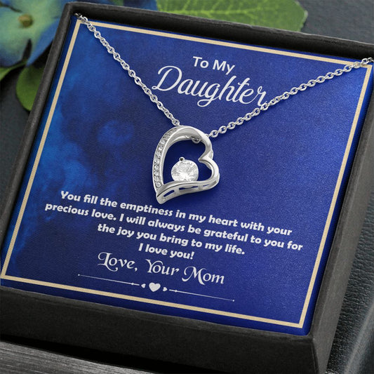 To My Daughter Forever Love Pendant Necklace