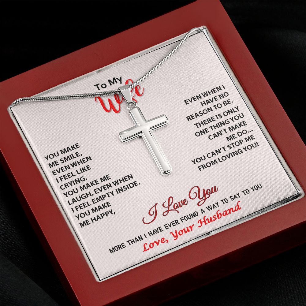 To My Wife Cross Pendant Necklace