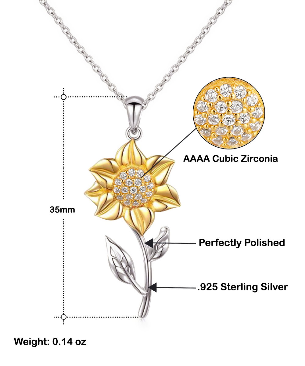 My Heart's Sister/Bonus Sister Sunflower Pendant Necklace in Sterling Silver Necklace